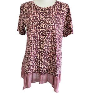 LOGO By Lori Goldstein Animal Print Tunic Top - Women's S